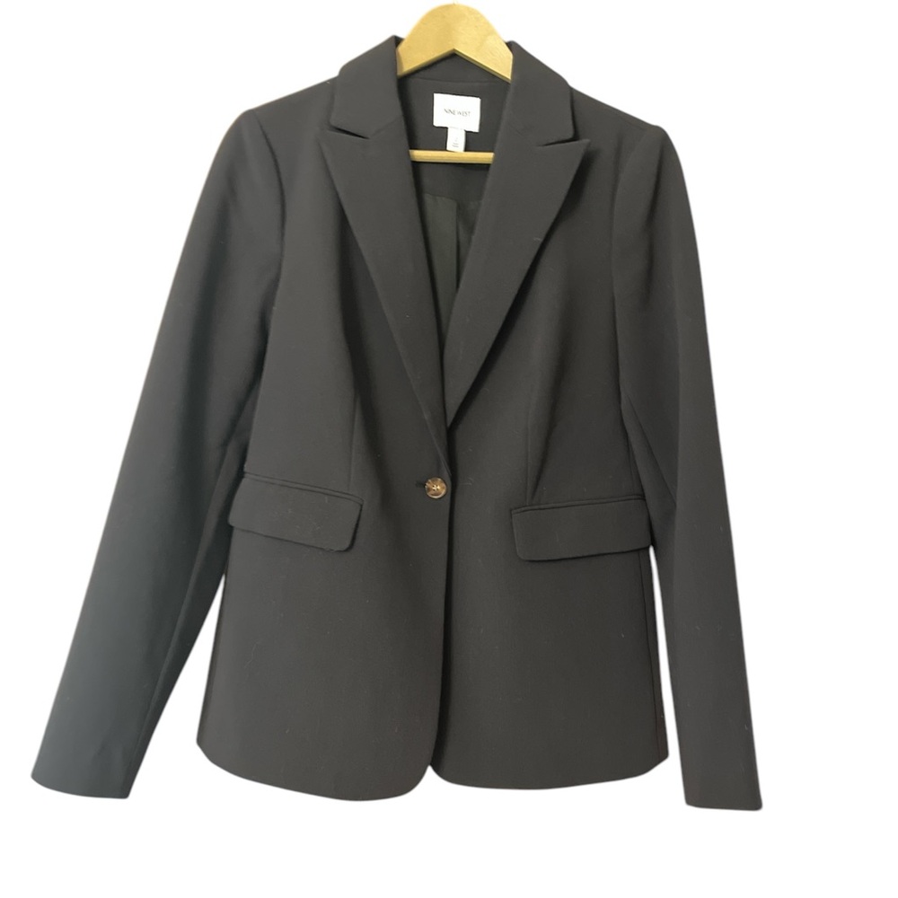 Nine West single button front black boyfriend oversized blazer NWOT